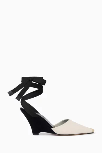 Les Mules 80 Wedges in Canvas