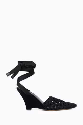 Les Mules 80 Wedges in Crochet