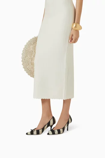 Tourni 80 Striped Pumps in Raffia