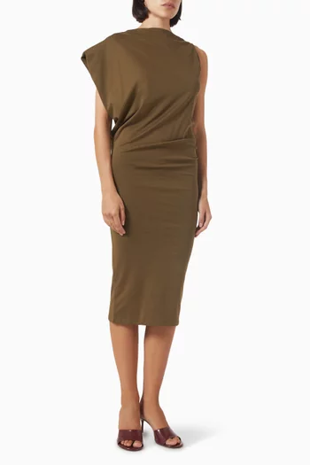 La Robe Drap Dress in Cotton Poplin