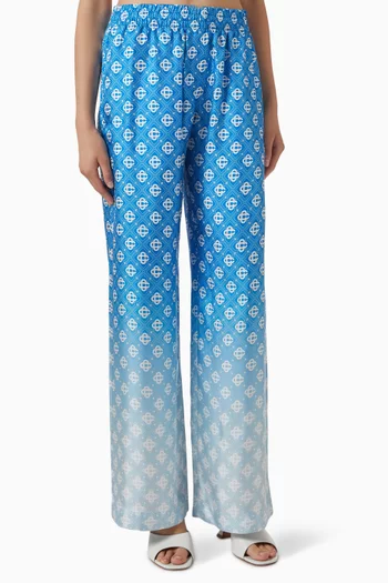 Gradient Monogram Pants in Silk
