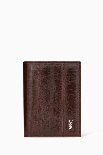 Tiny Cassandre Credit Card Wallet in Eel Leather