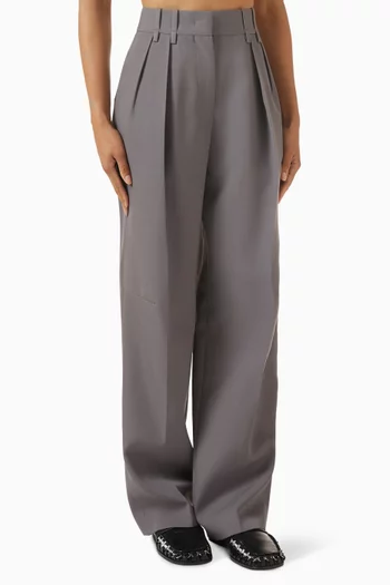 Front-pleat Pants in Wool Gabardine