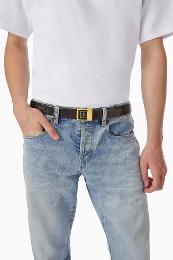 LA 66 Buckle Belt in Eel Leather