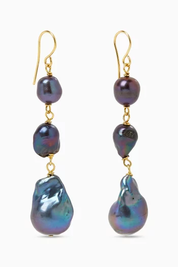 Pearl Drop in Earrings in Gold-tone Brass