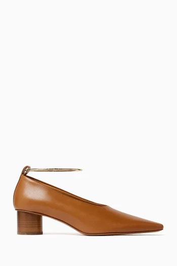 Ring Point-toe Pumps in Goatskin Leather