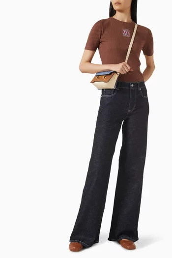 Ribbed T-shirt in Cotton