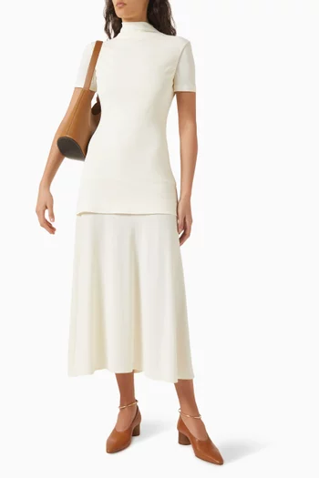 High-neck Dress in Viscose-crepe