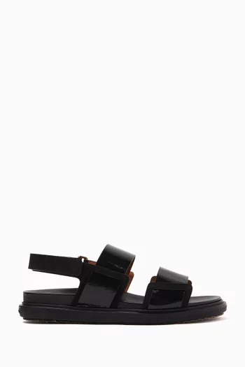 Double Strap Fussbett Sandals in Leather