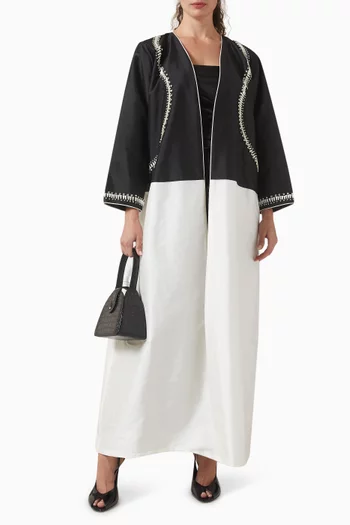 Two-tone Embellished Abaya
