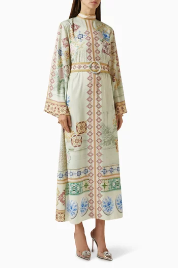 Cerulea Maxi Dress in Twill-satin