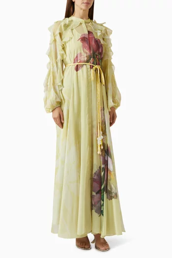 Loomflower Belted Dress in Chiffon