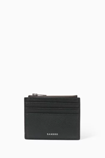 New Zipper Card Holder in Leather