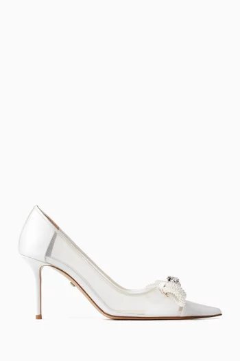 Double-bow 85 Pearl Pumps in Mesh