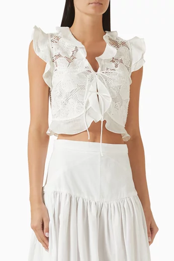 Nayana Crop Top in Guipure Lace