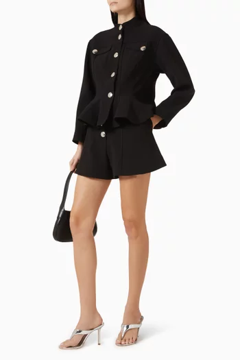June Press-stud Flared Shorts