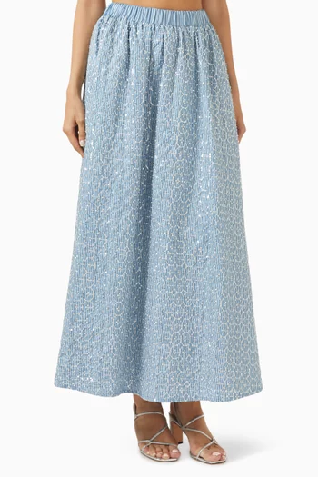Sequin-embellished Skirt in Lyocell