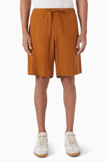 Elastic Waist Shorts in Linen
