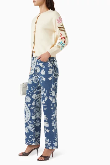 Hollie Cutwork Cardigan in Viscose Blend
