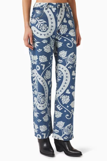 Amara  Printed Denim in Jeans
