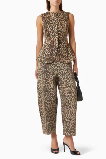 Leopard-print Waistcoat in Cotton