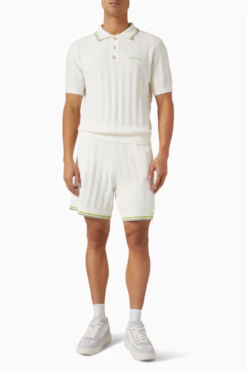 Tennis Boucle Polo Shirt in Cotton-blend