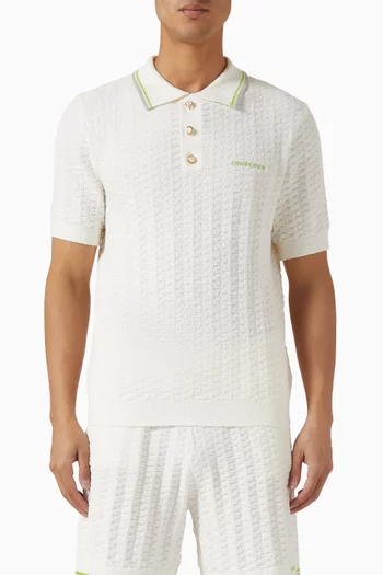 Tennis Boucle Polo Shirt in Cotton-blend