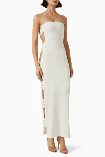 Hoja Rota Maxi Dress in Stretch Nylon
