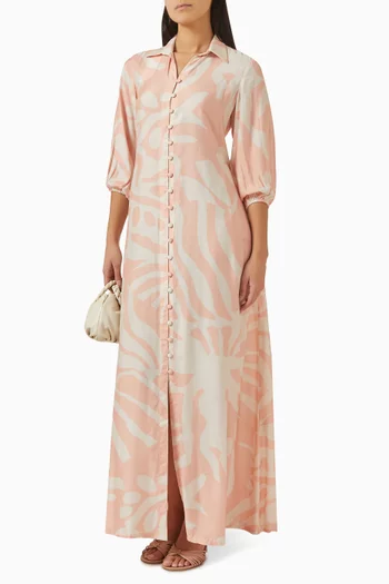 Lace-back Shirtdress in Muslin Cotton Silk