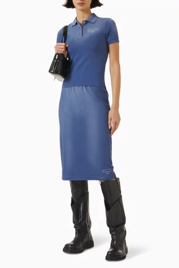Sprayed Logo Midi Skirt in Cotton