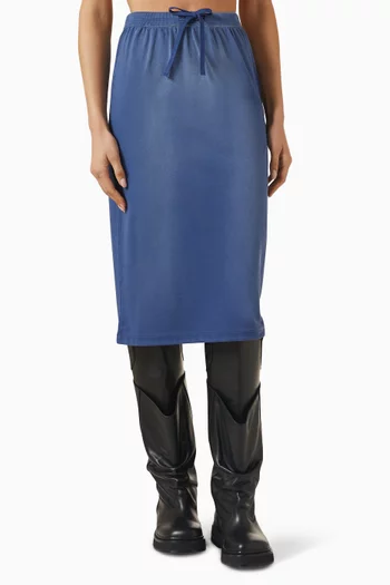 Sprayed Logo Midi Skirt in Cotton