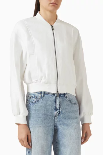 Zip Jacket in Linen Poplin