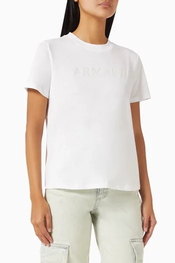 Embellished Logo T-shirt in Cotton