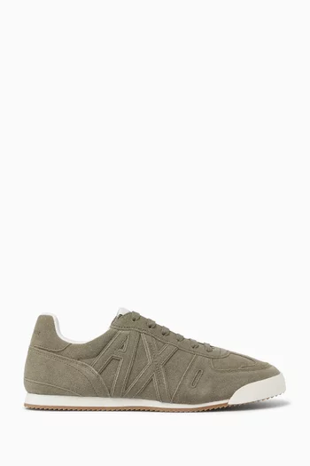 AX Logo Low-top Sneakers in Suede