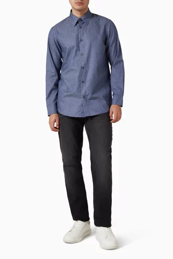 Logo Jacquard Shirt in Cotton