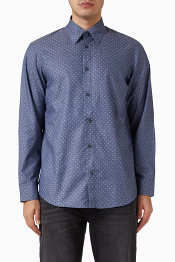 Logo Jacquard Shirt in Cotton