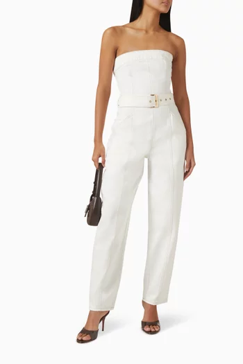 Strapless Belted Jumpsuit