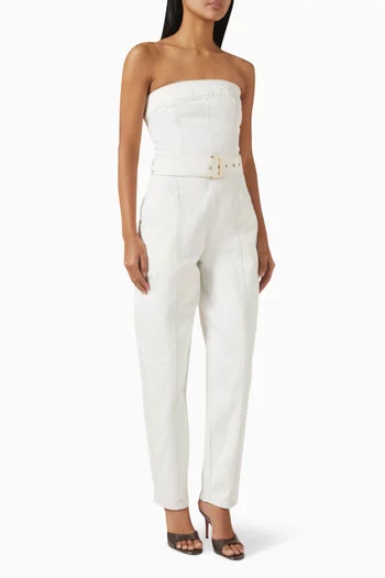 Strapless Belted Jumpsuit