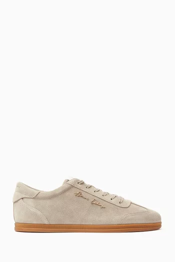 Petit Side Logo Low-top Sneakers in Suede