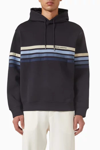 Logo Hoodie in Technical Stretch Cotton