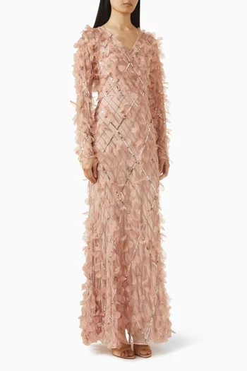 Embellished Petal Gown
