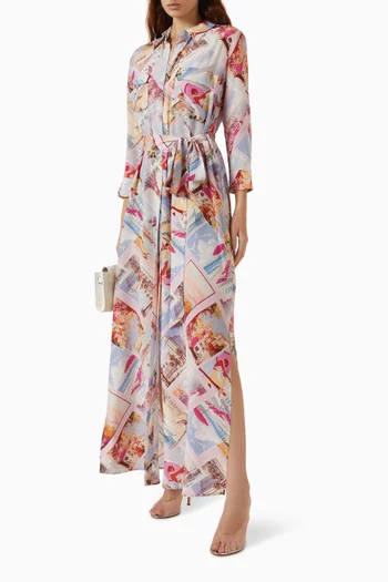 Cameron Shirt Maxi Dress in Silk