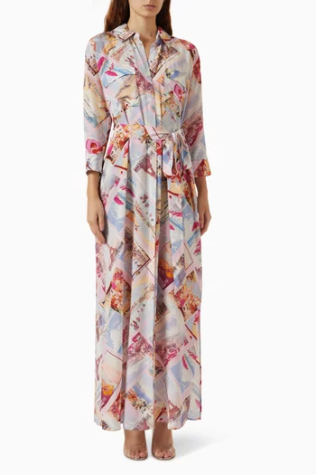 Cameron Shirt Maxi Dress in Silk