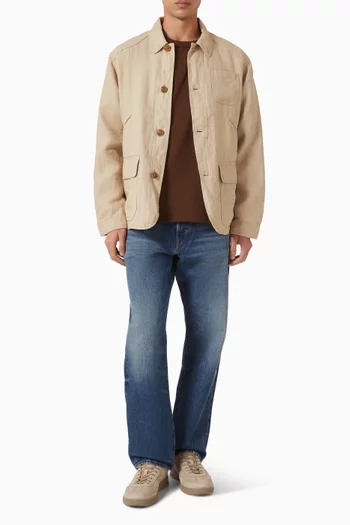 Herringbone Pocket Jacket in Linen