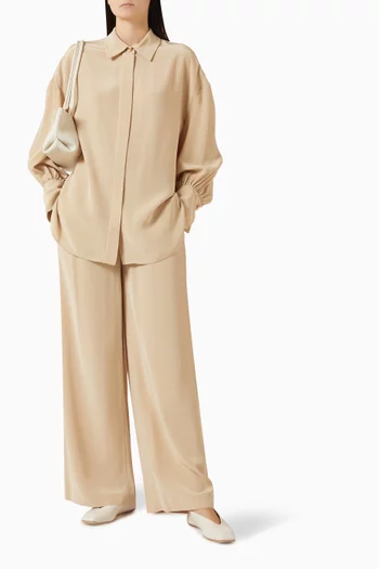 Nour Wide-leg Pants in Satin-twill