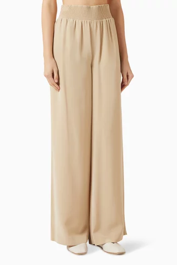 Nour Wide-leg Pants in Satin-twill