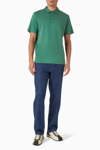 Embroidered Logo Polo Shirt in Cotton