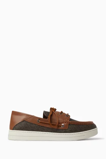 Aiden Boat Shoes in Logo Canvas