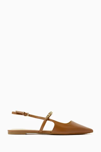 Dina Flex Slingback Flats in Leather