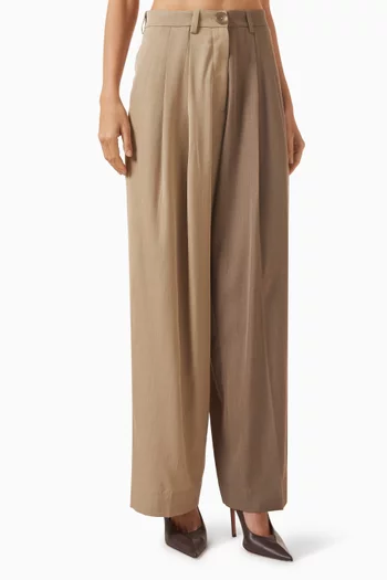 Zelda Two-tone Pants in Wool-twill